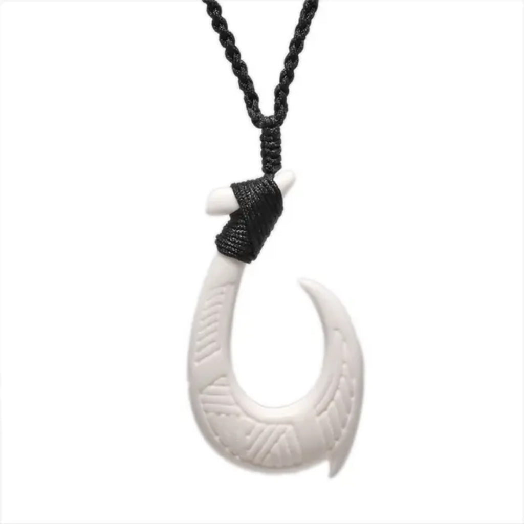 Wayfinders Hook Pendant Hand-Carved Yak Bone