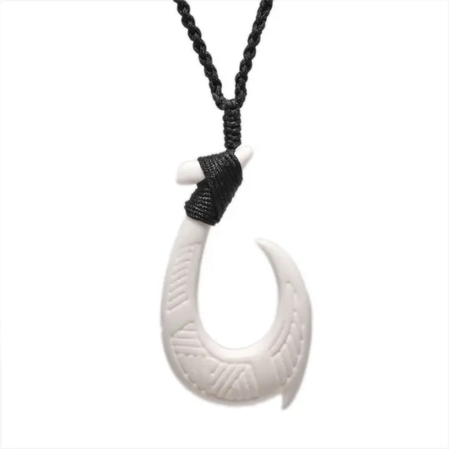 Wayfinders Hook Pendant Hand-Carved Yak Bone