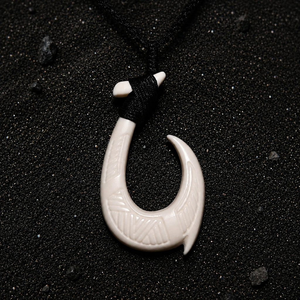 Wayfinders Hook Pendant Hand-Carved Yak Bone