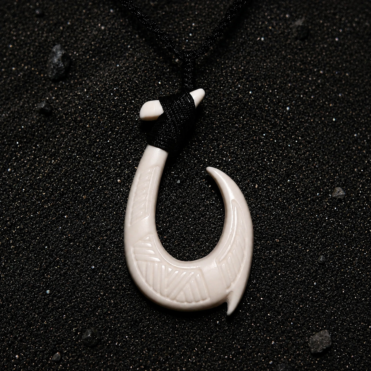Wayfinders Hook Pendant Hand-Carved Yak Bone