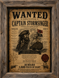 Captain Stormsinger Wanted Print - Framed Edition