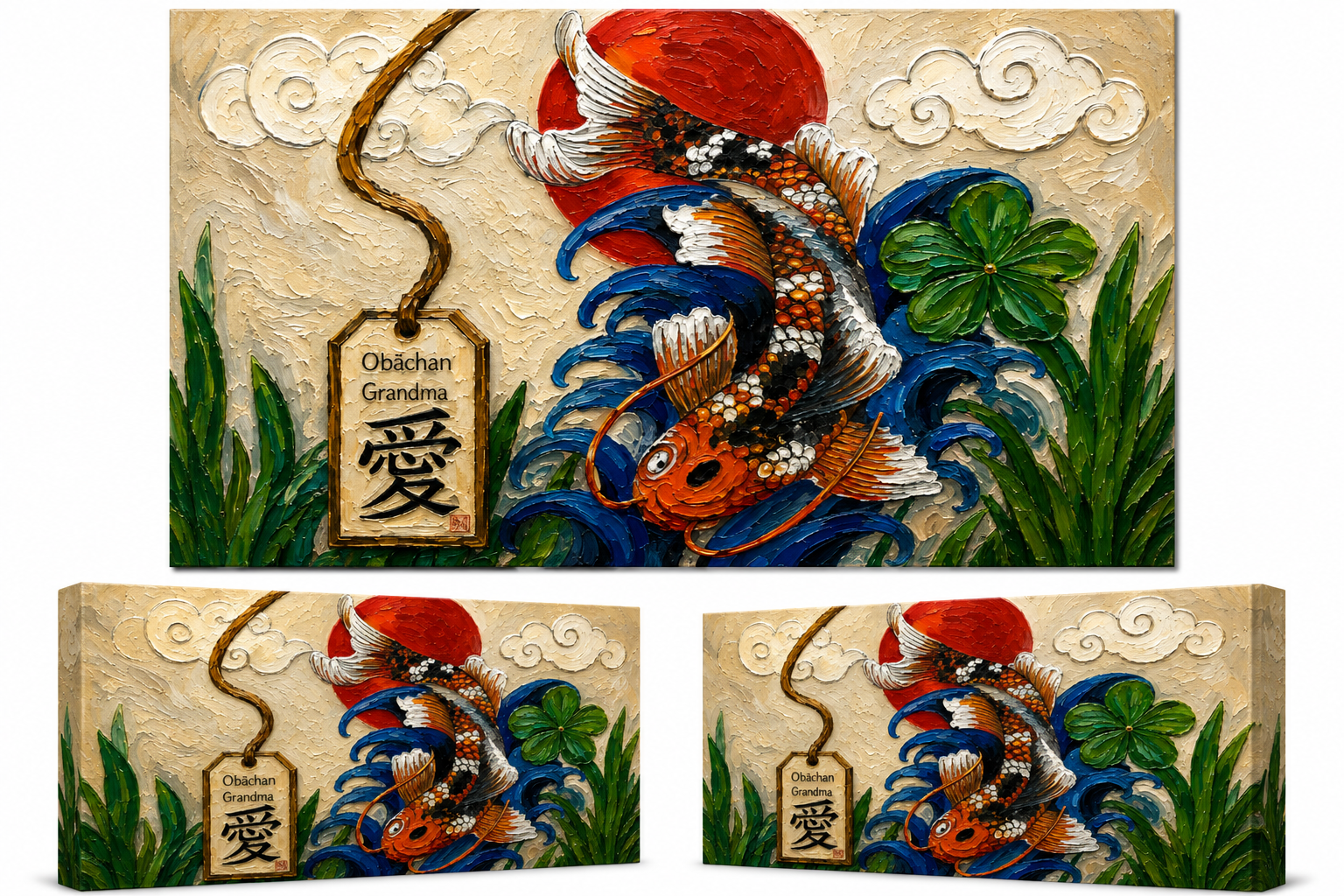 “Grandmother’s Koi” Local Artist Textured Print